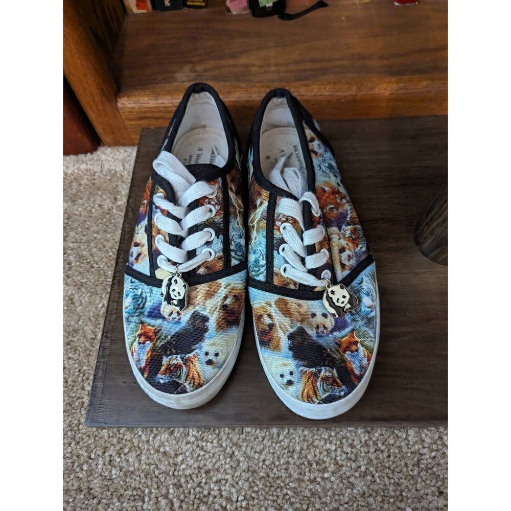 BRADFORD exchange wearable work of art animal print with panda charms sz 6 euc